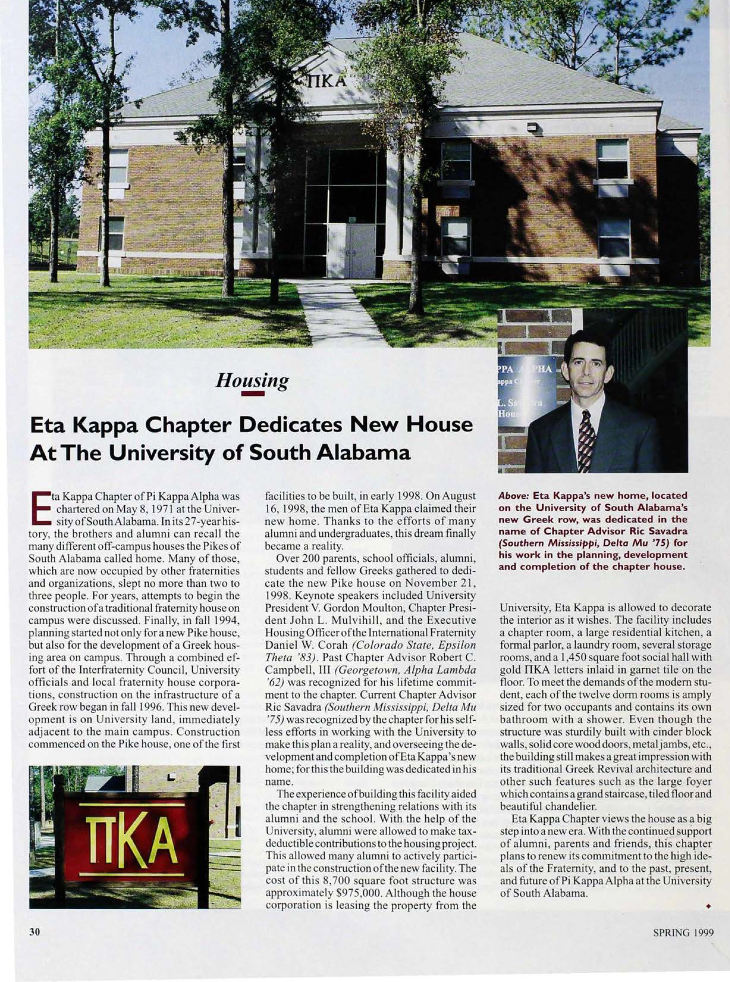Housing: Eta Kappa Chapter Dedicates New House...